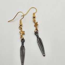 Star and Feather Earrings 