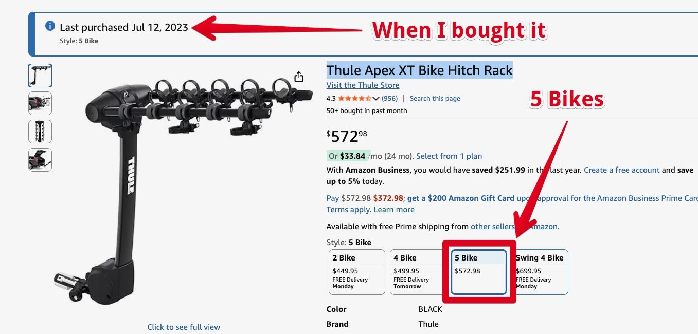 Thule Apex XT Bike Hitch Rack  - 5 Bike (Like New)