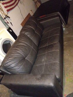 Dark Brown Leather Sofa