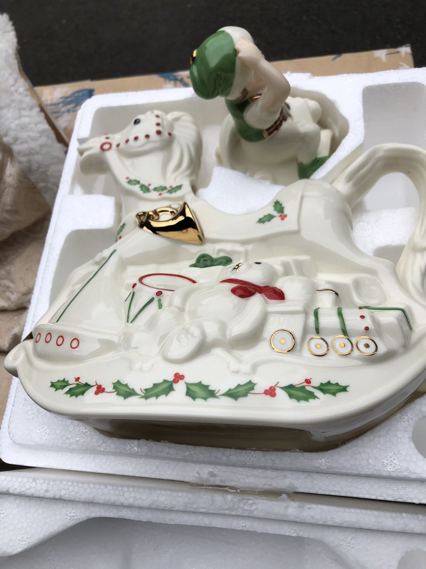 Christmas Rocking horse teapot by Lenox