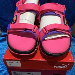 New Women Puma Future Rider Game On Sandals Size 6 Pink Color