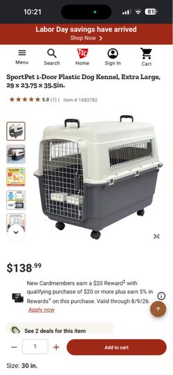 Extra large plastic dog kennel crate brand new in the box