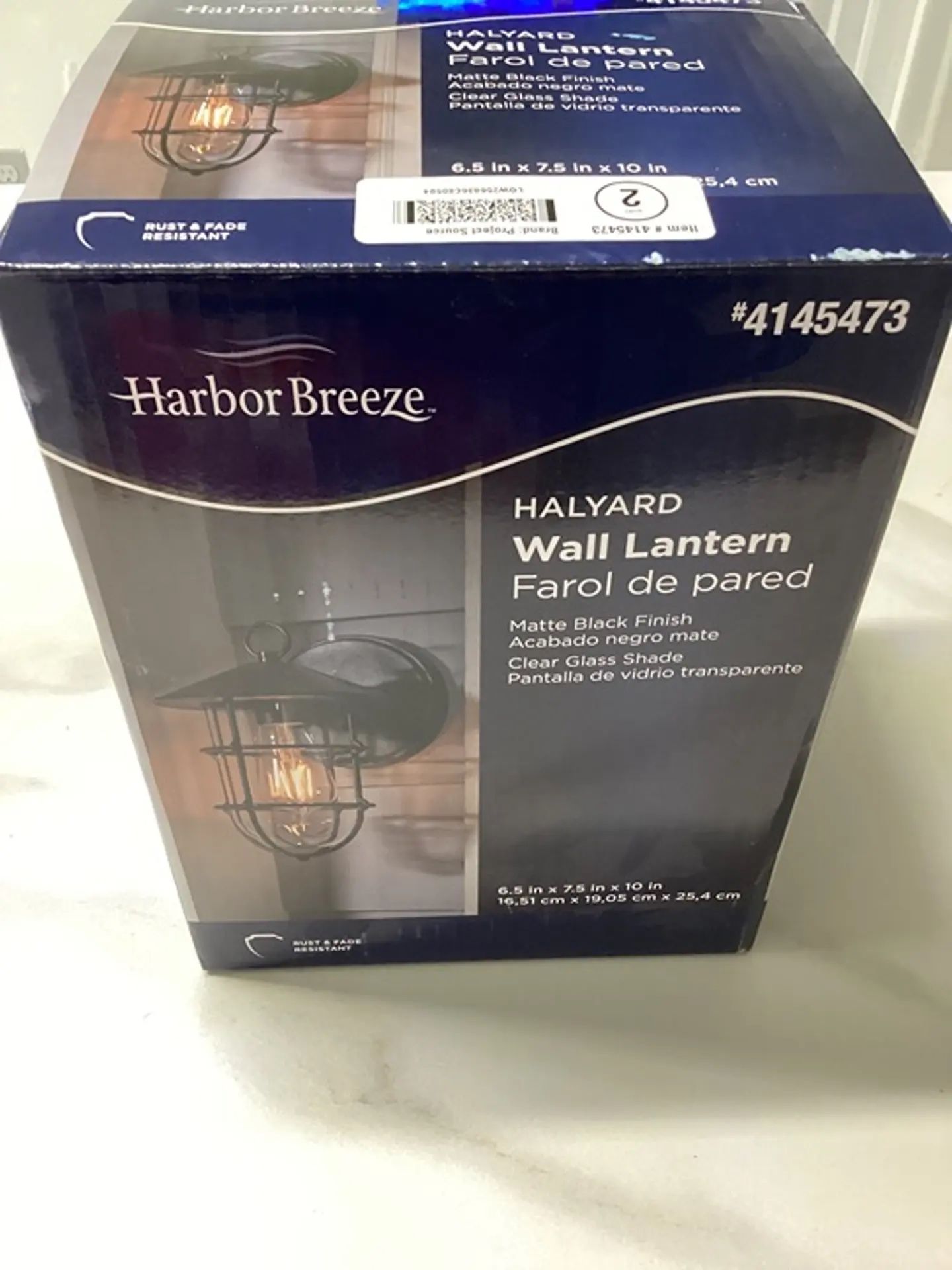 Wall lantern Harbor Breeze Halyard (contact info removed) Black
