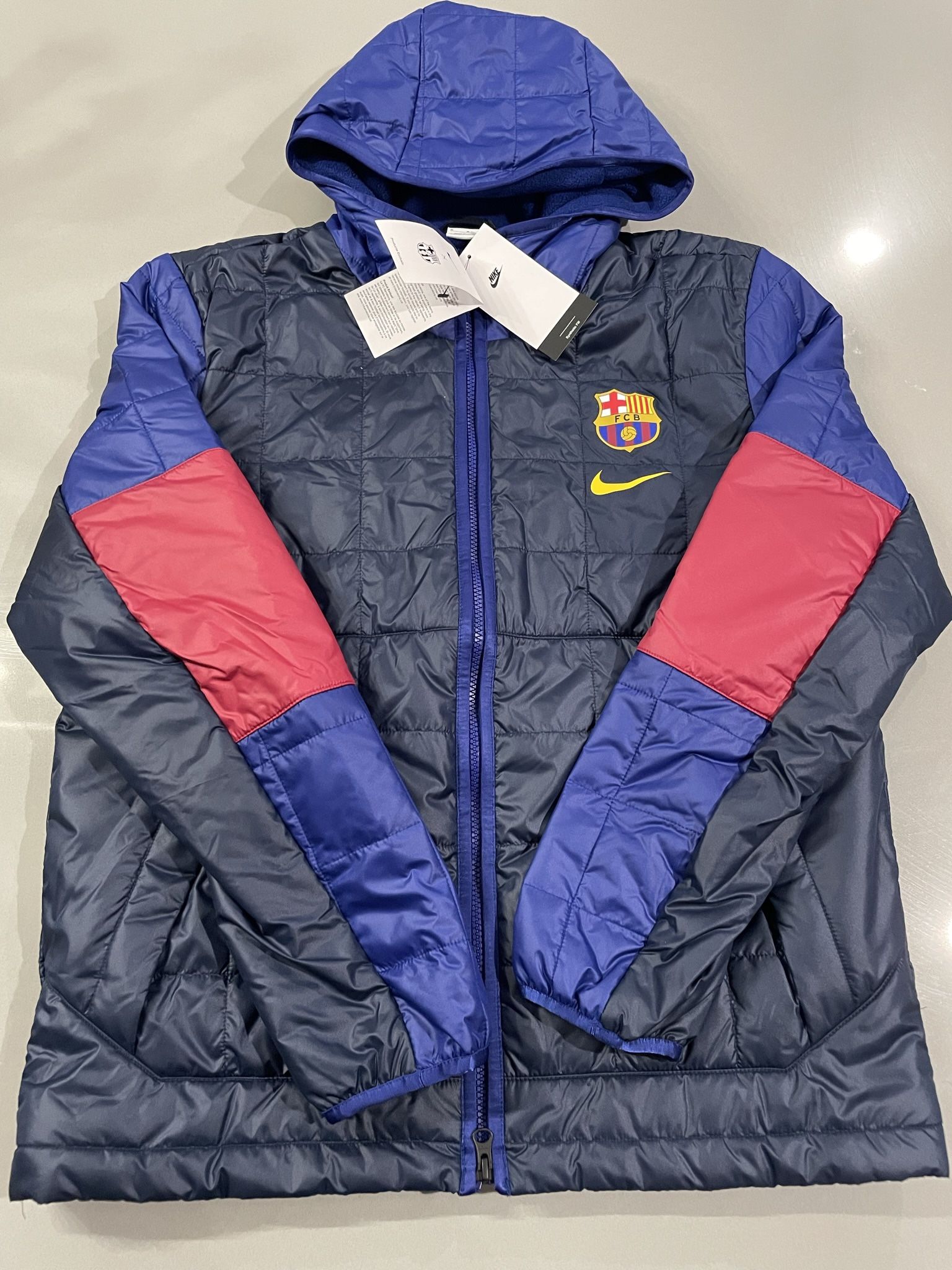 NEW! Nike FC Barcelona Synthetic Fleece M Jacket Hoodie Sport Comfort DM0607-451 Brand new 100% authentic! Check out photos for further details and