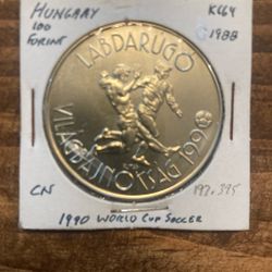 1988 Hungarian 100 Forint Coin1990 World Cup Soccer 