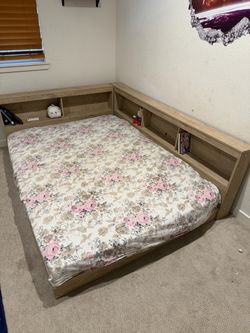 Full size bed frame and bed for sale