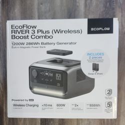 EcoFlow River 3 Plus Wireless Boost Combo
 Model  EFR3PLUS-W+RP5KPIN-US- Electric Power Generator 