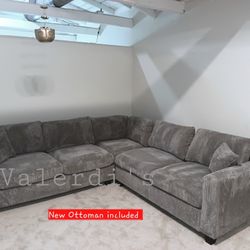 Sectional Sofa With Ottoman 99x99x34H 
