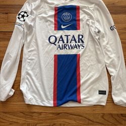 Neymar PSG Long sleeve Champions League White Jersey