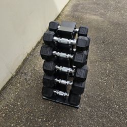 Dumbells With Rack And Weight Bench 