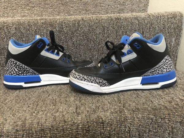 Limited Edition Jordan 3 Retro, Sport Blue, Elephant Print, size 6.5Y WITH MATCHING SNAPBACK for 
