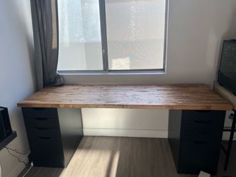 Butcher Block Desk and Drawers