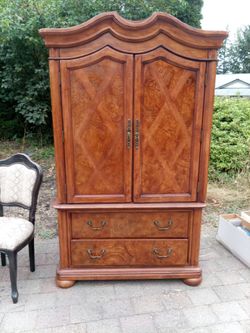 Wood Armoire with Drawers