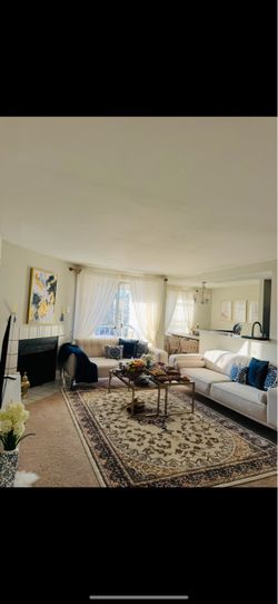 Beautiful Turkish-style sectional sofa in beige velvet.moving sales