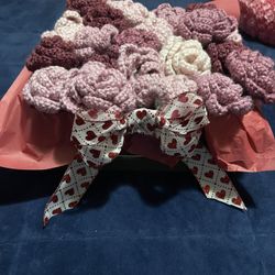 Knitted Rose Blanket 