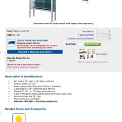 Claridge Satin Aluminum Display Case 