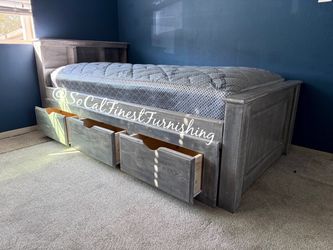 New Twin Bed With Mattress And Drawers