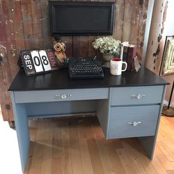 Oak Desk with Glass Top