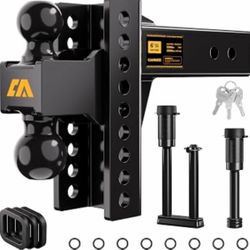 CAMMOO Adjustable Trailer Hitch for 2.5inch Receiver 6 inch Rise/Drop Hitch Adjustable Tow Hitch 2" and 2-5/16" Ball Hitch, 22000 LBS GTW Truck Hitch