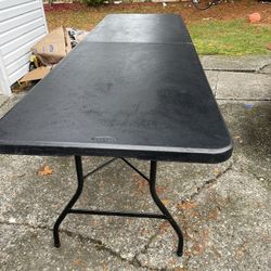 8 Ft. Folding  Cosco Table Plastic for Camping, Picnics, Parties, High Load Bearing, Black