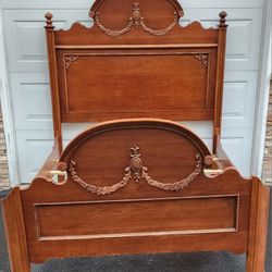 Queen Antique Solid Wood Bed Frame 