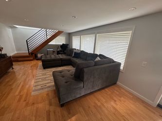 Large oversized sectional sofa with ottoman