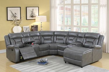 Brand new grey or brown gel leather sectional
