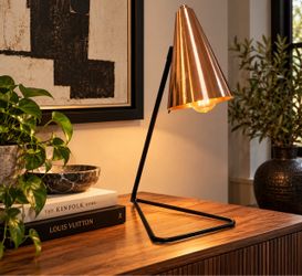 Modern Copper Cone Table Lamp