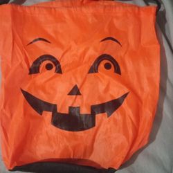 Nylon Halloween Trick Or Treat Pumpkin Candy Bag