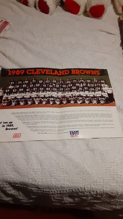 1989 Cleveland Browns Team Photo and Names Poster