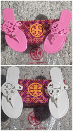 Tory Burch Miller Sandals – Pink & White
