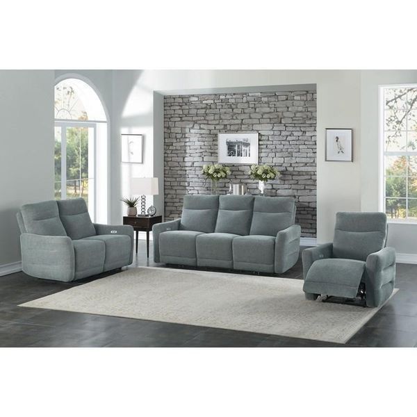 POWER Double Lay Flat Reclining Sofa with Power Headrests