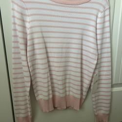 Pink And White Sweater