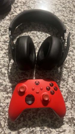 Xbox controller and JBL headset