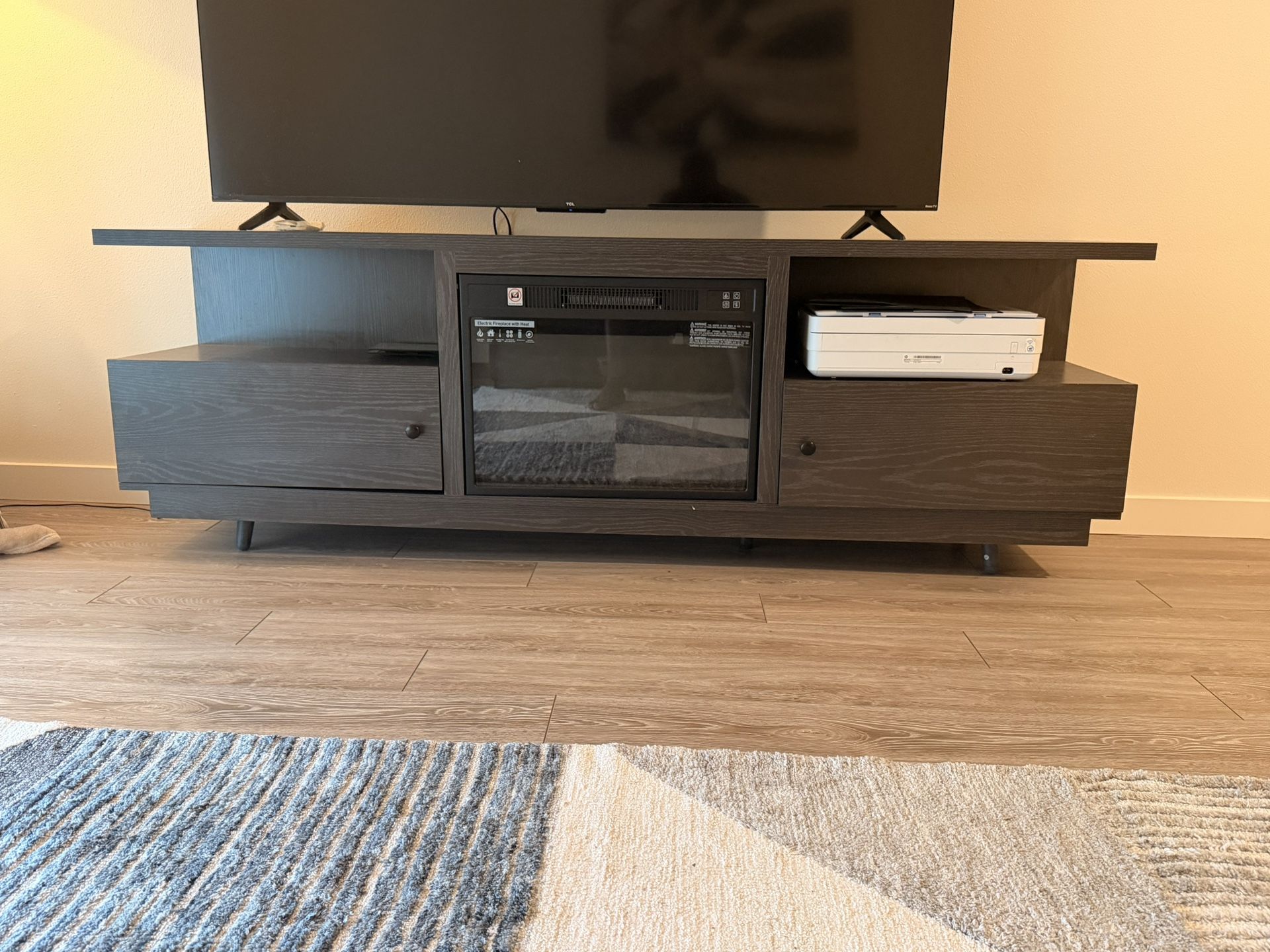 TV STAND WITH FIREPLACE