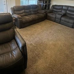 Sofa, Loveseat, and reclining Swivel Chair