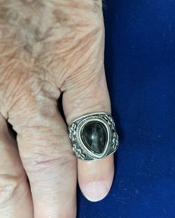 ONYX RING/SYNTHETIC SAPPHIRE RINGS SIZE 7&10  “MAKE OFFER”
