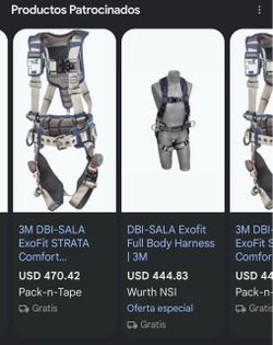 3M DBI-SALA ExoFit Fall Protection Harness (Size Large) with Lanyard