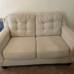 Cream Love Seat And Sofa 