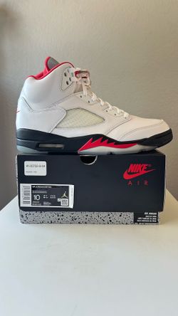 DS Nike Air Jordan 5s Fire Red Silver Tongue