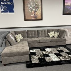 Gray Sofa Sectional W/ Reversible Chaise