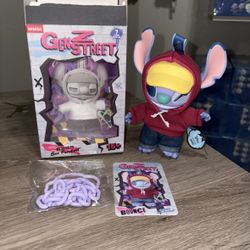 AUTHENTIC Miniso Disney Stitch GenZ Street Vinyl Plush Pendant - Bounce Rebond