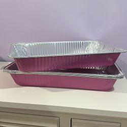 Pink Aluminum Food Tray (qty 4)