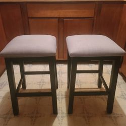 2 stools tan seat