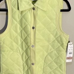 Brand New Green/Yellow Fleece Vest