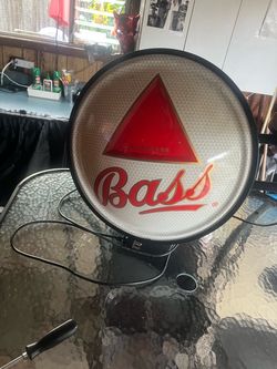 BASS beer light sign