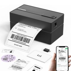 KNAON Bluetooth Thermal Shipping Label Printer, 4x6 Portable Thermal Address Label Printer for Small Business, Mac, iPhone,Android,Windows