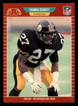1989 Pro Set #345 Thomas Everett Football Card Single Pittsburgh Steelers