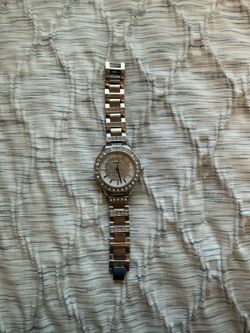 Fossil Women’s Crystal Accent Stainless Steel Watch – Adjustable Band
