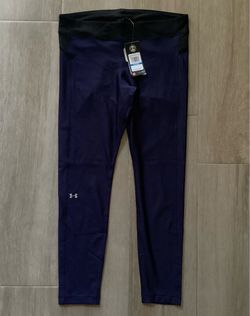 New Under Armour Women's XL Navy Blue & Black HeatGear Compression Leggings